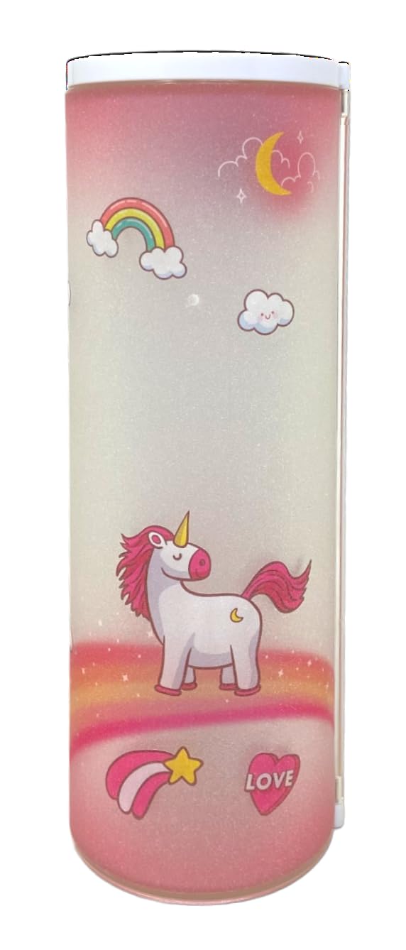 QIPS Abs Multifunctional Pencil Case Organizer Double Layer Cylindrical Large Capacity With White Board, Marker & Mirror, For Girls & Boys (Hmgypc 35218-N1(Unicorn)) - Image 1