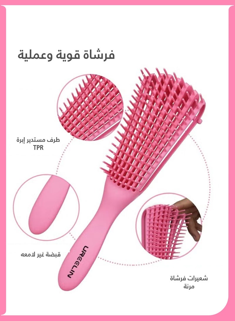 LUMYA 11PCS Hair Comb Set with Spray Bottle, Edge Brush, Wide Tooth & Rat Tail Comb, Detangling Hair Brush Kit for Girls & Women (Pink) - Image 5