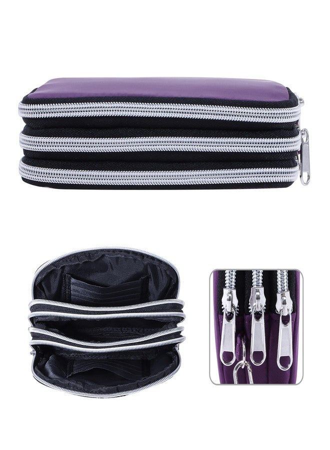 HAWEE Cell Phone Wristlet Wallet for Women Three Zipper Bags with Credit Card Slots and Smartphone Pocket, Purple - Image 5