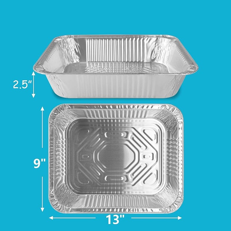 9x13 Thickened Aluminum Foil Pans, 10Pack Extra Deep Disposable Aluminum Pans for Roasting, Baking, Cooking, Food Prep, Chafing, Steam Table, Oven, Cake, and Party - Image 4
