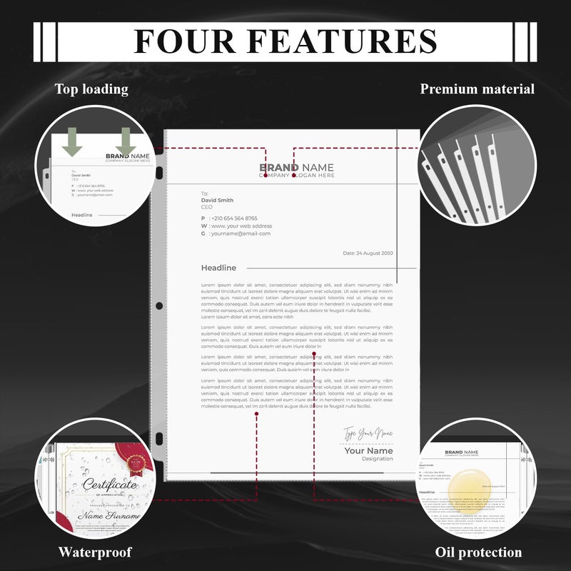 Mzj.Office Page Protectors for 3 Ring Binder, Sheet Protectors 8.5 x 11 Inch, 200 Per Box Clear Sheet Protectors for 3 Ring Binder, Plastic Sleeves for Paper 8.5x11 Heavy Duty, Top Load & Reinforced 3-Hole. - Image 4