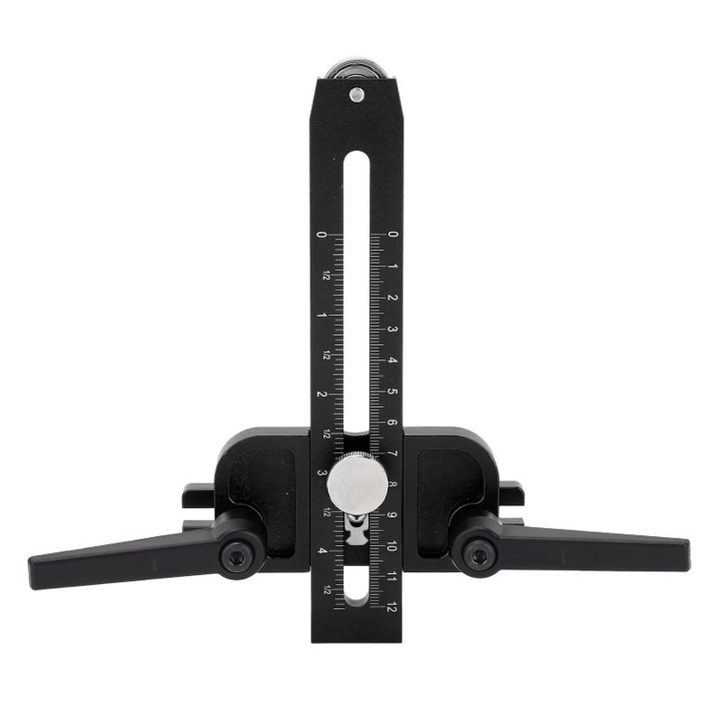Table Saw Jig Guide with Roller Dual Scale Woodworking Thin Ripping Guide Locator Fits for 3/4x3/8 3/8x1/4 Inch T Slot Black - Image 2