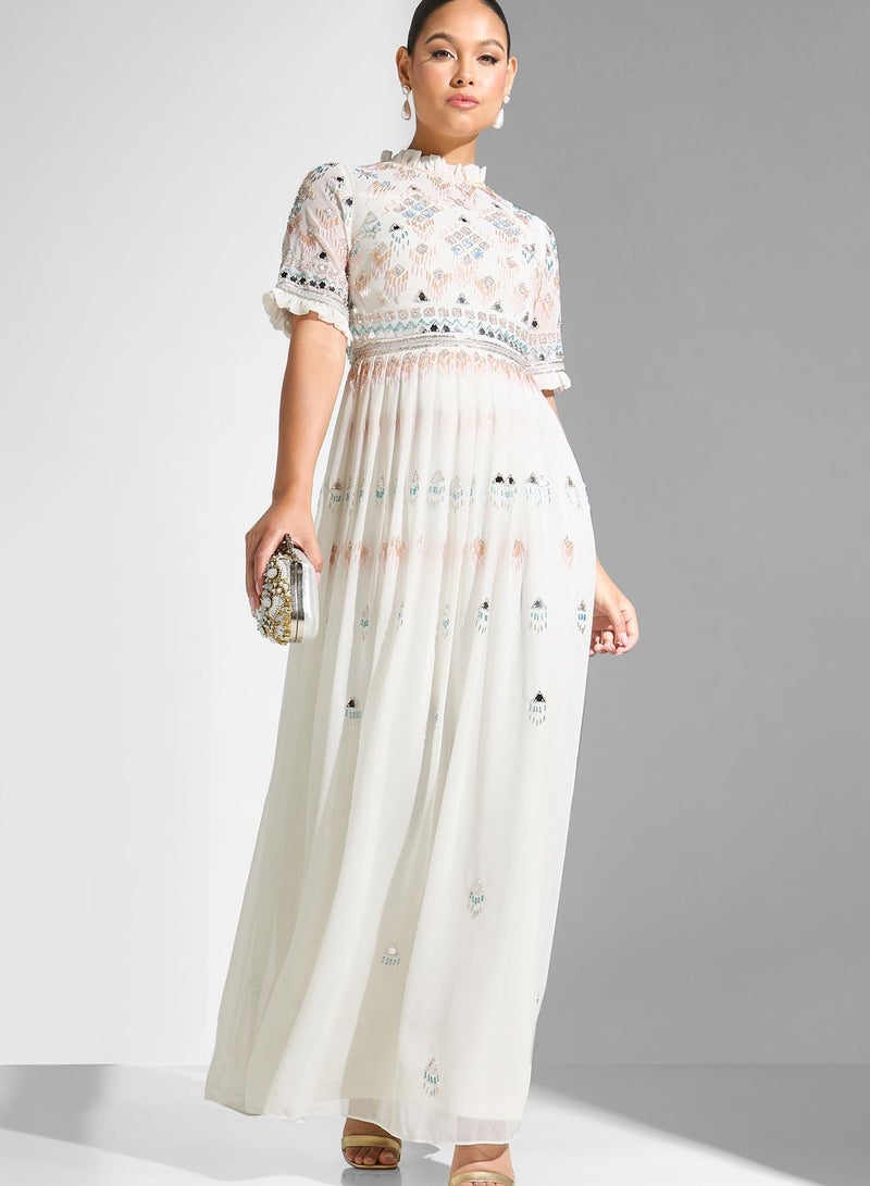 اميليا روز فستان طبقات بكسرات - Image 1