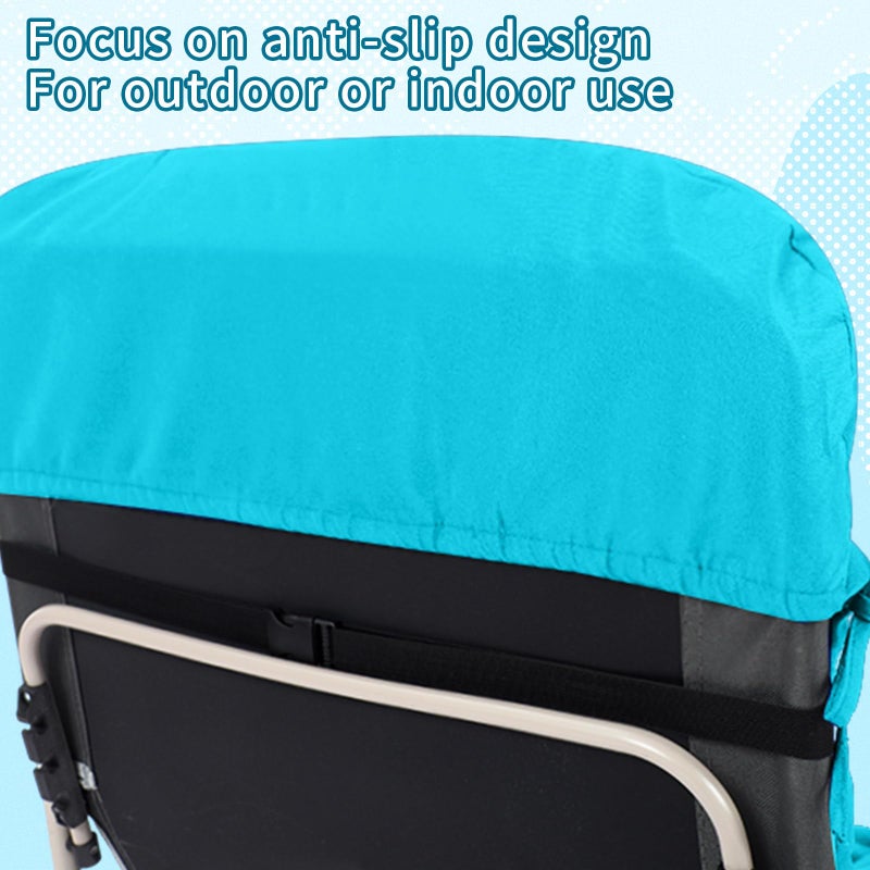 Tudomro 1 Pcs Peacock Blue 66'' Outdoor Chaise Lounge Cushion Waterproof Patio Lawn Pool Chaise Lounge Cushion with Headrest Pillow & Ties Weather Fade Resistant Replacement Longue Chair Pad - Image 5