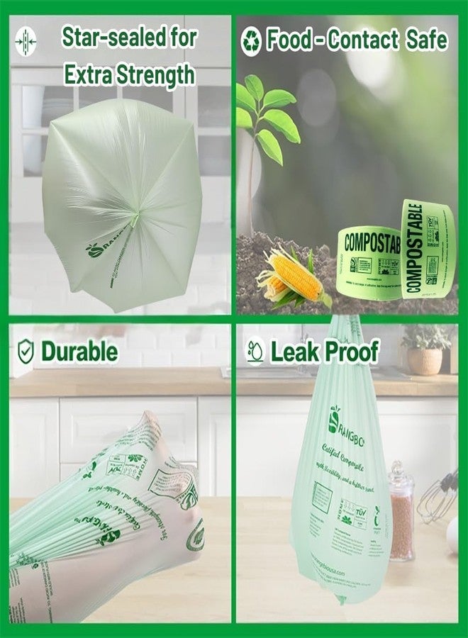 OrangeBio Compostable Produce Bags, 15 x 18 Inches, 250 Count, Single Roll, Holds Up to 20 lbs, BPI Certified ASTM D6400 & TÜV OK Compost Home Certified - Image 2