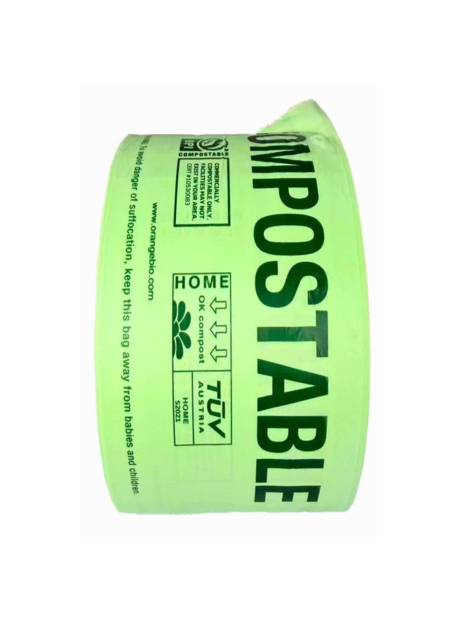 OrangeBio Compostable Produce Bags, 15 x 18 Inches, 250 Count, Single Roll, Holds Up to 20 lbs, BPI Certified ASTM D6400 & TÜV OK Compost Home Certified - Image 1