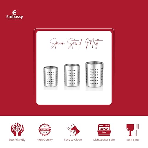 EMBASSY Cutlery/Stationary/Toiletry Holder, Set of 3 - Sizes 1-3 (Matt Finish, Stainless Steel) - Image 2