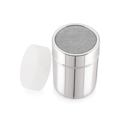 GS Kitchenware Stainless Steel Powder Shaker, 300 ML, Kitchen Dredger for Spices, Sugar, Salt, Flour - Image 1