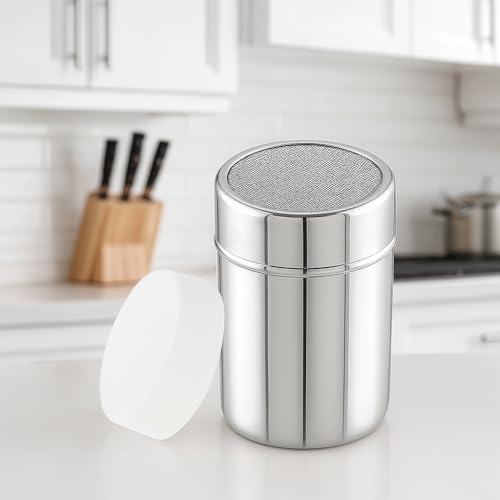 GS Kitchenware Stainless Steel Powder Shaker, 300 ML, Kitchen Dredger for Spices, Sugar, Salt, Flour - Image 3