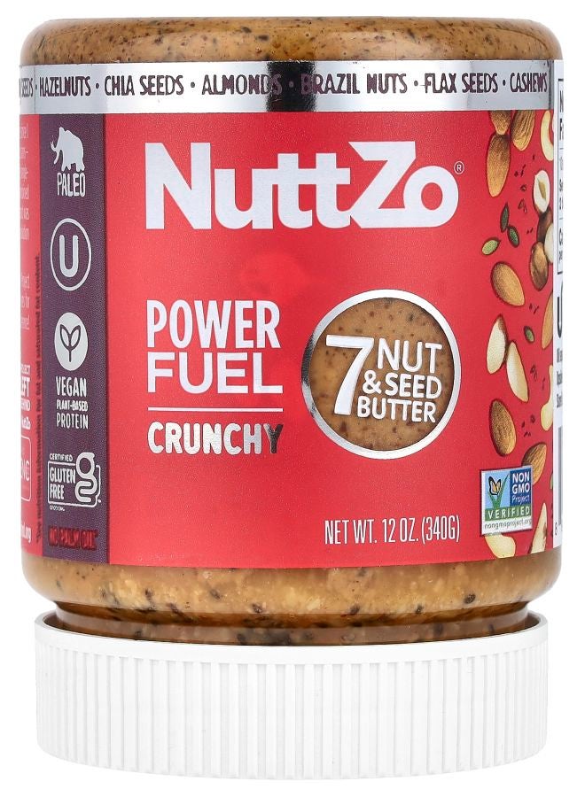 زبدة المكسرات والبذور المقرمشة من باور فيول 7 - 12 أونصة (340 جرام)