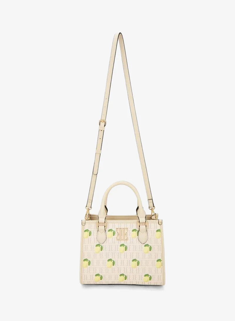 ايل Lemon Print Tote Bag With Detachable Strap
