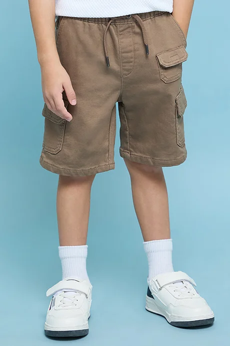 R&B Solid Shorts with Drawstring Waist