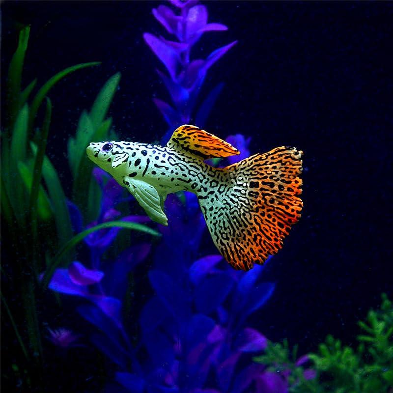 VAYINATO Petzlifeworld 2 Pcs Artificial Silicon Floating Simulating Fake Fish For Aquarium Fish Tank Decorations | Looks Like Real Fish | No Harm To Fish | No Colour Fade (Guppy Fish) - Image 1