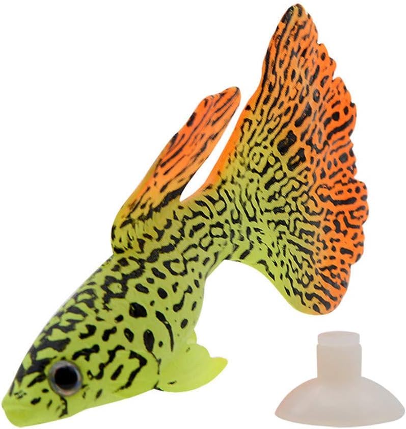 VAYINATO Petzlifeworld 2 Pcs Artificial Silicon Floating Simulating Fake Fish For Aquarium Fish Tank Decorations | Looks Like Real Fish | No Harm To Fish | No Colour Fade (Guppy Fish) - Image 2