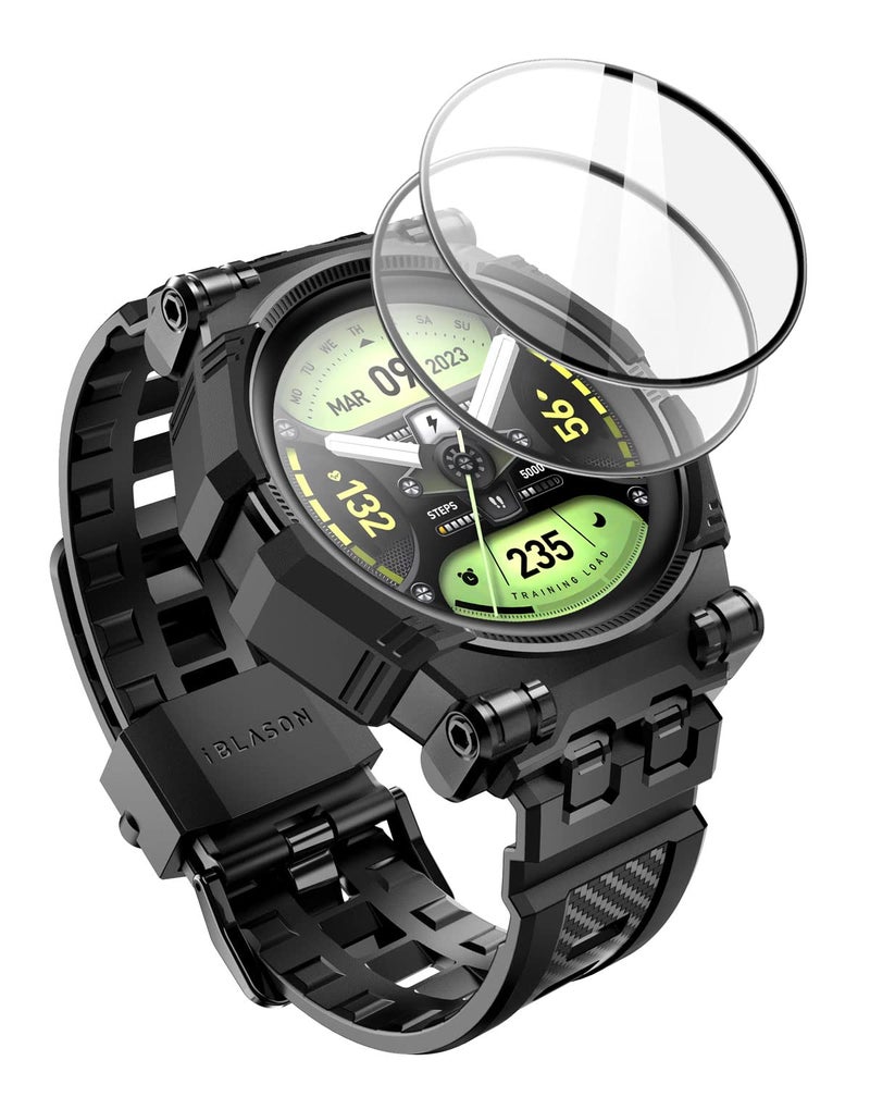 I-blason Armorbox Rugged Protective Strap for Samsung Galaxy Watch 5 Pro 45mm – Black Case & Band - Image 1
