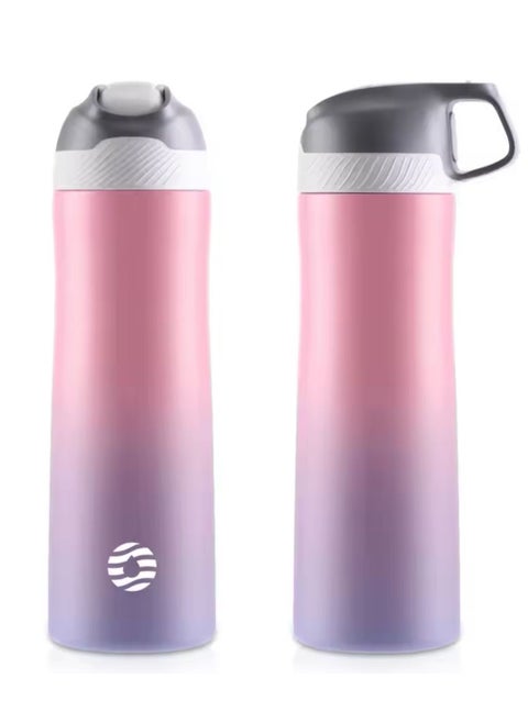 FJbottle Insulated Water Bottle with Straw Lid 20oz/550ml Stainless Steel Double Wall Vacuum Water Bottle Keeps Hot and Cold
