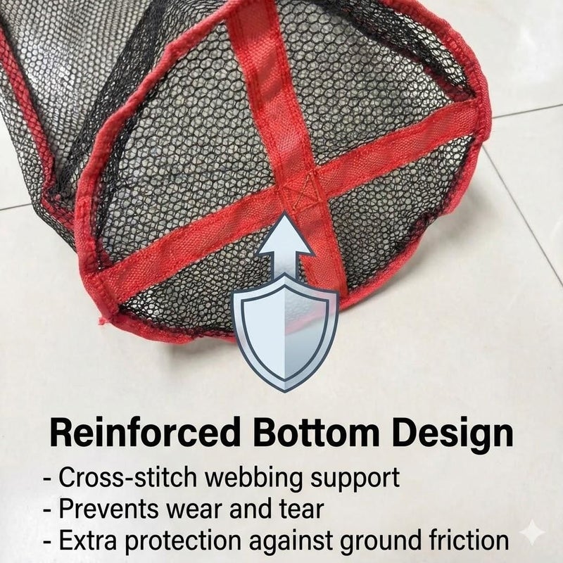 3 Sizes Lightweight And Portable Nylon Fishing Net Bag With Durable Buckle Closure Utility Mesh Tackle Bag For Fish Harvesting Diving Gear And Carp Fishing Freshwater And Saltwater Compatible 15.75 In By 25.59 Inch Capacity - Image 5