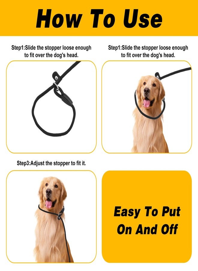 Xosjska Black Heavy Duty Slip Leads for Dogs, Comfortable Slip Lead Dog Leash No Pull Dog Training Leash Adjustable Rope Dogs Leashs Slips Lead Control Leashs for Training Walking Small to Medium - Image 5