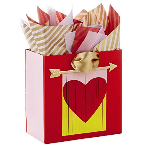 Hallmark Signature 7 Medium Valentines Day Gift Bag with Tissue Paper Heart Banner