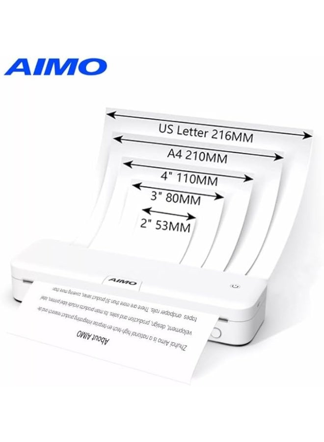 AIMO طابعة حرارية محمولة M831 A4 طابعة A4 بدون حبر - تدعم ورق حراري بحجم 8.26"x11.69"، طابعات سفر بلوتوث للمنزل، متوافقة مع الهاتف واللابتوب - Image 3