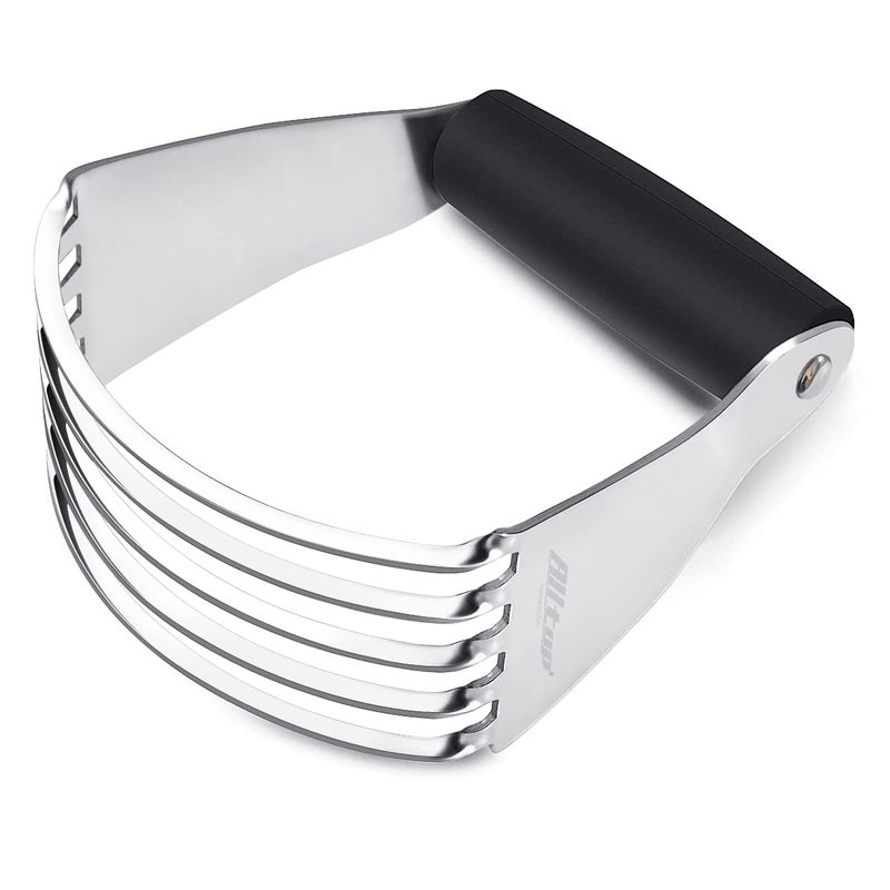 ALLTOP Pastry Shortening Blender Cutter,Stainless Steel Dough Masher for Butter, Biscuit,Baking, Kneading,Dough, Flakier and Fluffier Pie Crusts, Almond - Hand Kitchen Tool (1, Black)