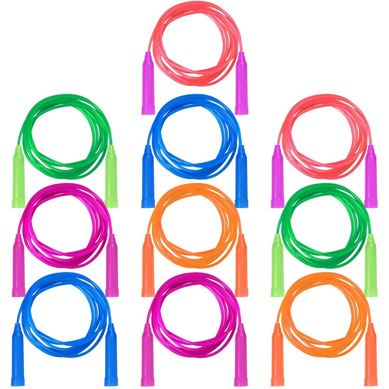 Aneco 10 Pack Kids Jump Rope Set Colorful Outdoor Jump Ropes 73 Feet Jumping Ropes Great Birthday Party Sports Activities Favors Gift - Image 3