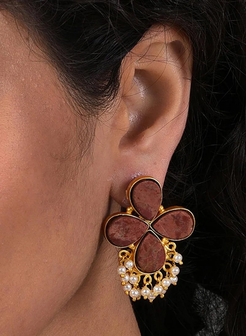 Sohi  Red Contemporary Artificial Drop Earring Jewellery for Women | Best Price UAE