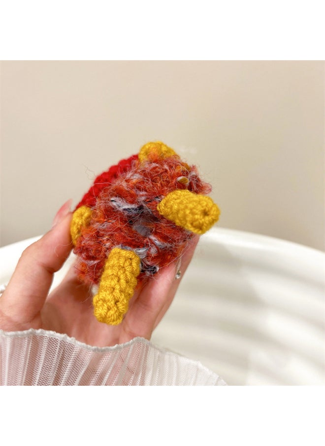 Generic - Short Hair Red Mouth For Airpods Pro For Apple Bluetooth Wireless Headset Cover 1 2 3 Generation Shell Cute Knitted Female-颜色:针织短发红嘴耳机套-适用型号:airpods 1/2代 - Image 1