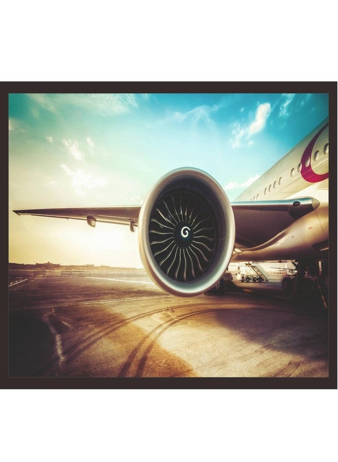 Mad Masters Airplane Framed Photo, Aeroplane Wall Hanging Home Decor Painting for Living Room & Bedroom Decoration (18 x 12 Inch,Paper) - Image 1