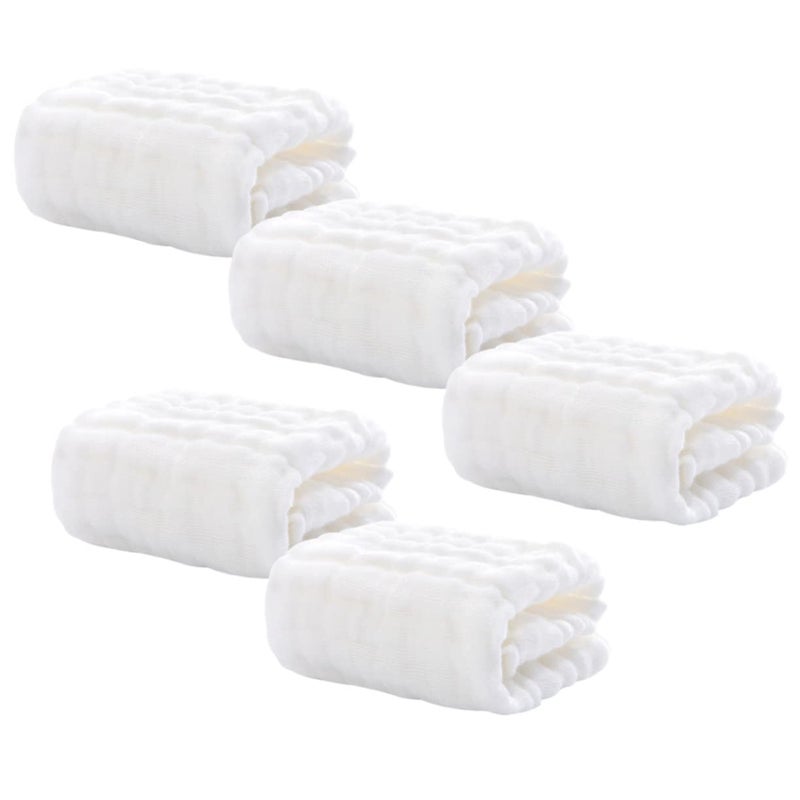 5 Pack Soft Cotton Muslin Washcloths For Newborn Burp Drool And Face Towels - Image 2