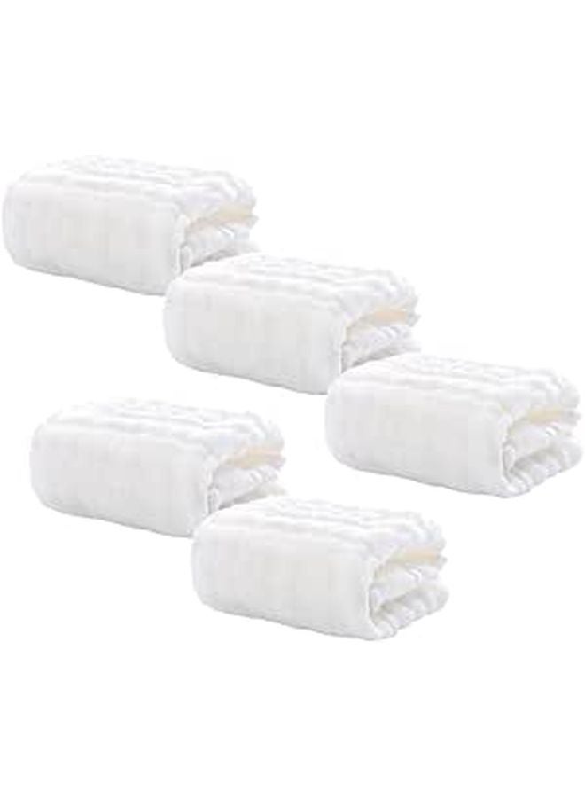 5 Pack Soft Cotton Muslin Washcloths For Newborn Burp Drool And Face Towels - Image 1