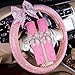 CARWALES Auto Bling Interior Accessories Pink Car Steering Wheel Cover Soft Seat Belt Cover Crystal Bowknot Seatbelt Shoulder Pad Comfortable Gift for Girls Women Gift 3 Pack - Image 2