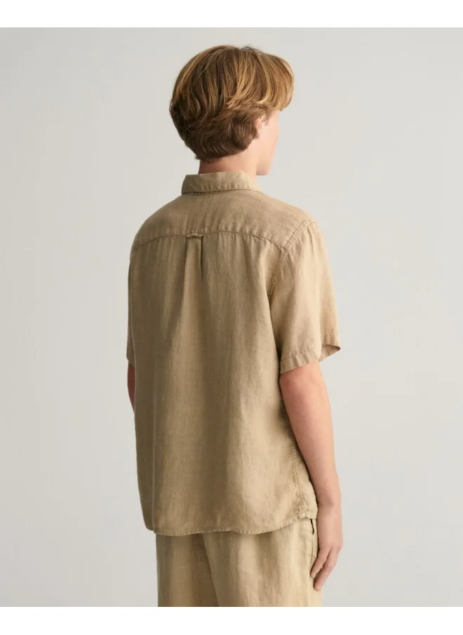 غانت Gant Teens Linen Short Sleeve Shirt