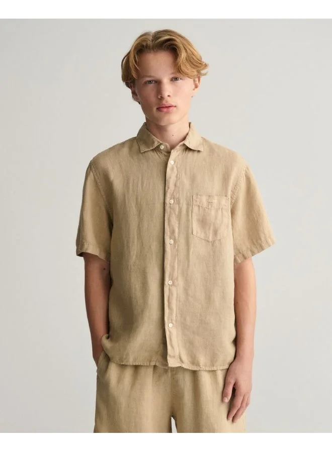 GANT Gant Teens Linen Short Sleeve Shirt