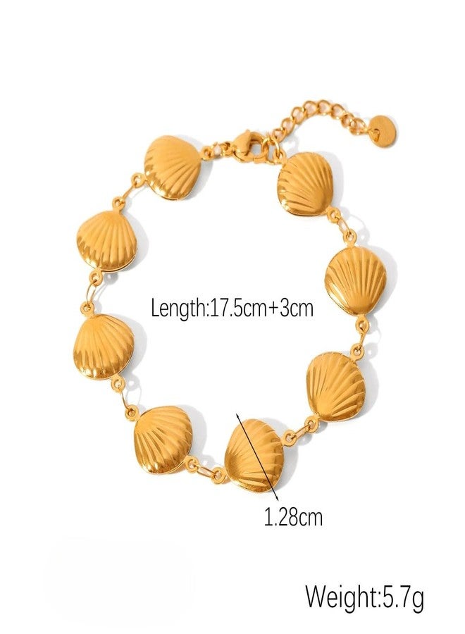 Aaishwarya 18K Gold Plated Shell Bracelet | Bracelets for Women and Girls | Boho Beach Accessory | Waterproof & Anti-Tarnish Jewels | Elegant Jewellery Gift - Image 3