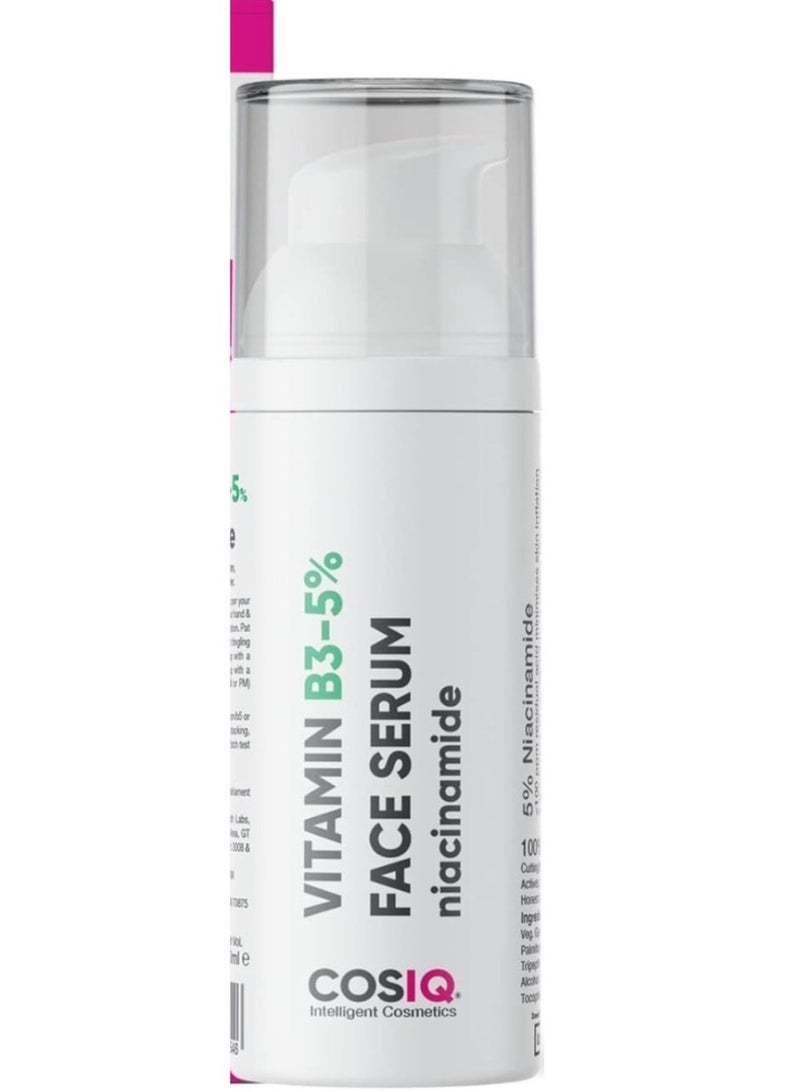 CosIQ Cos-IQ B3 5% Niacinamide Face Serum for Clear Glowing Skin, Reduces Dullness, Hydrates & Repairs Skin with Vit B3 & Hyaluronic Acid, Day & Night Serum | For Women & Men | 30ml - Image 2