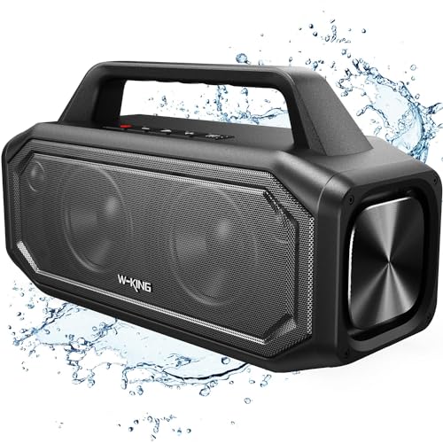 W-KING 80W Speakers Bluetooth Wireless, Portable Outdoor Speakers Loud with Bass Boost, Stereo Pairing, Reverse Charging, IPX6 Waterproof Bluetooth Speaker, Hands-Free Calling, USB/TF Card/AUX-in/NFC - Image 1