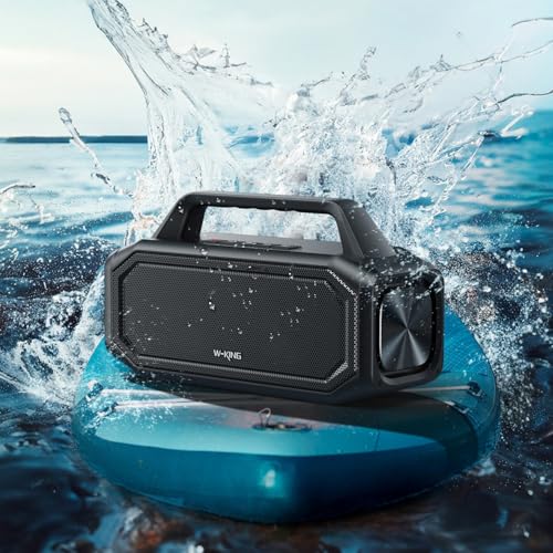 W-KING 80W Speakers Bluetooth Wireless, Portable Outdoor Speakers Loud with Bass Boost, Stereo Pairing, Reverse Charging, IPX6 Waterproof Bluetooth Speaker, Hands-Free Calling, USB/TF Card/AUX-in/NFC - Image 5