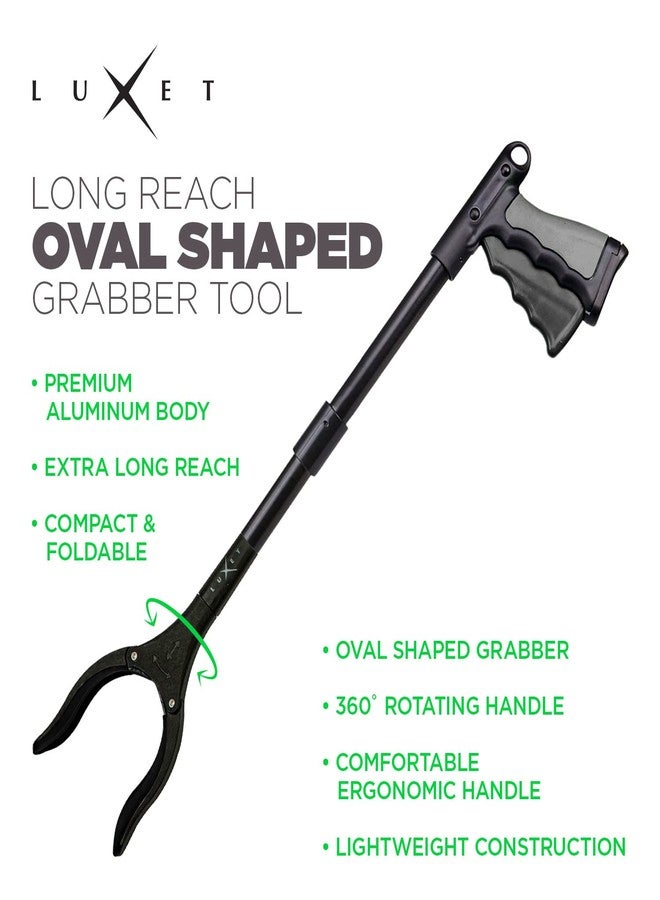 Luxet Grabber Reacher Tool 19" Aluminum Magnetic Claw, Rotating Reacher Grabber Pickup Tool, Foldable Gripper Grabbers for Elderly Grab it Reaching Tool, Trash Grabbers and Pickers, Black, By Luxet 2-Pack - Image 3