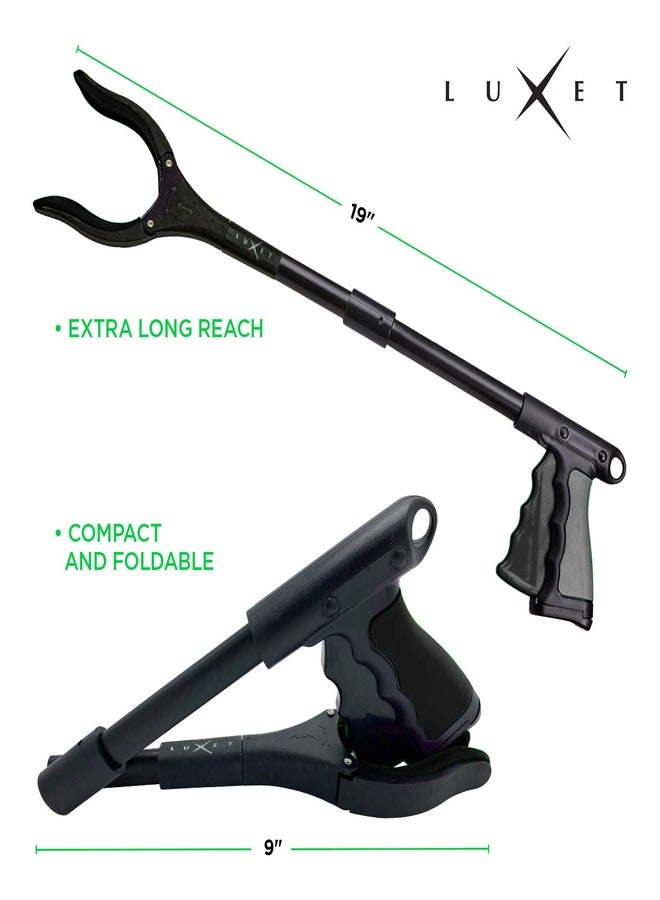 Luxet Grabber Reacher Tool 19" Aluminum Magnetic Claw, Rotating Reacher Grabber Pickup Tool, Foldable Gripper Grabbers for Elderly Grab it Reaching Tool, Trash Grabbers and Pickers, Black, By Luxet 2-Pack - Image 4