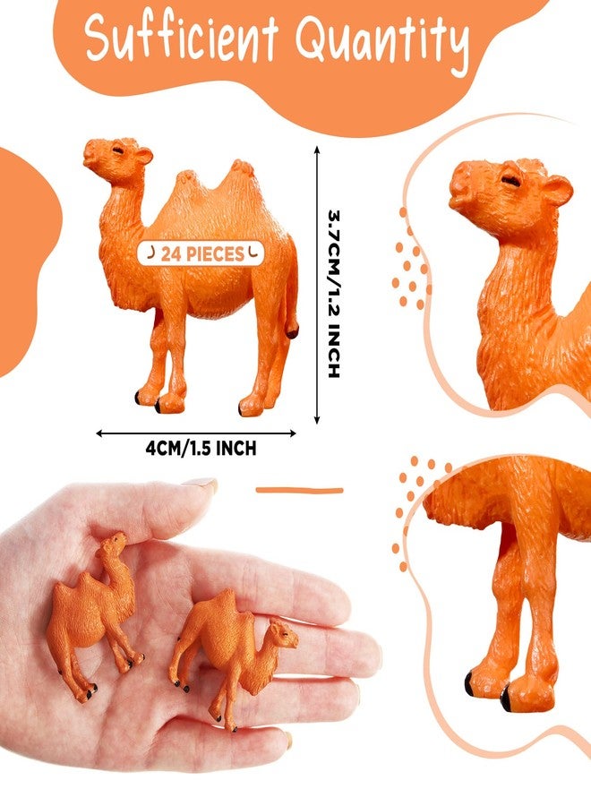 Charniol 24 Pcs Camel Figurines Hand Painted Miniature Animal Statue Desert Camel Figures Animal Figurines Toys Models for Table Desktop Cake Toppers Collection Home Ornaments Decor - Image 2