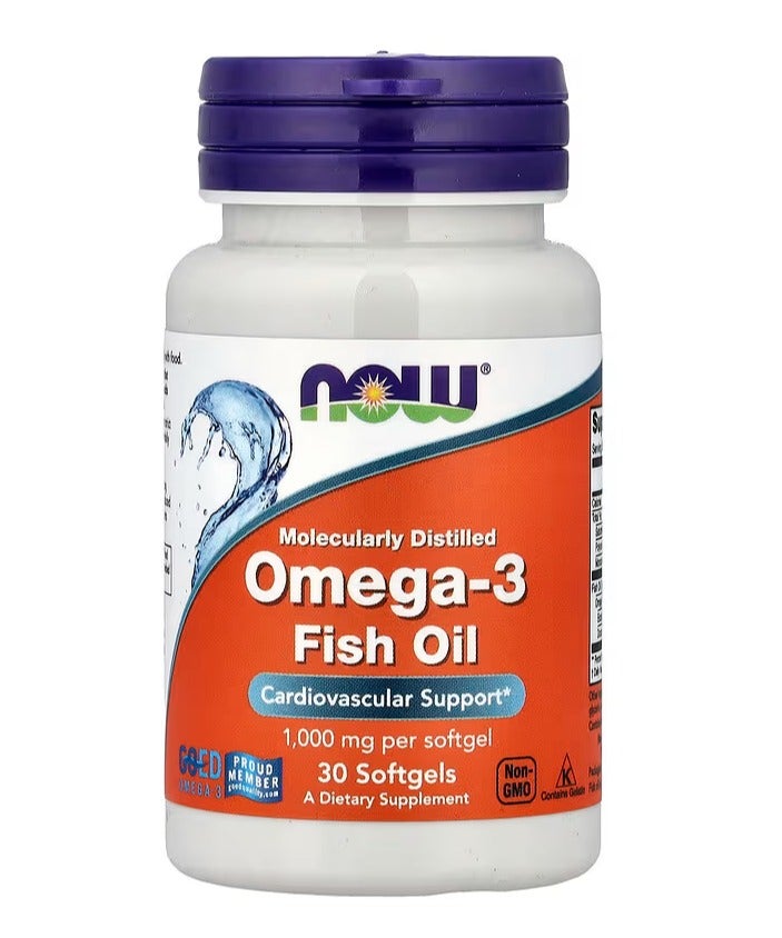 NOW Foods Omega-3 Fish Oil - 1000 mg - 30 Softgels