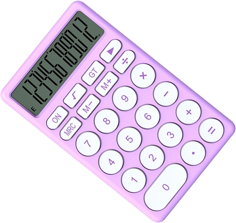 Zerodis Cartoon Calculator, Cute 8 Digit LCD Display with Large Screen and Quiet Keyboard, for School Kids Students Home Office (Purple) - Image 3