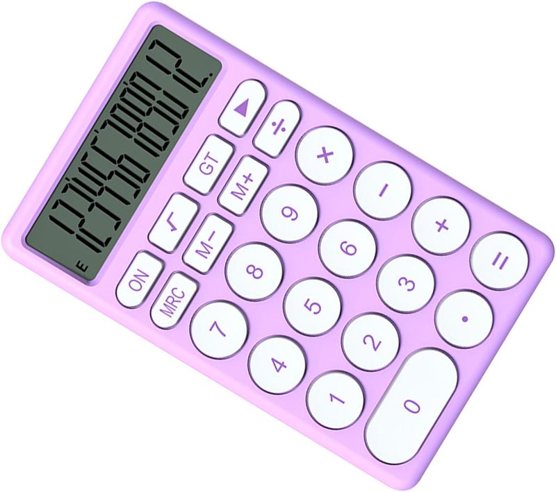Zerodis Cartoon Calculator, Cute 8 Digit LCD Display with Large Screen and Quiet Keyboard, for School Kids Students Home Office (Purple) - Image 2