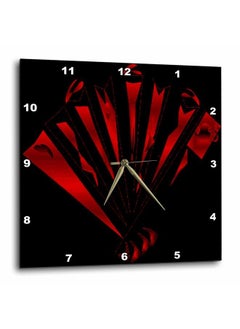 3DROSE Dpp_6882_1 Wall Clock Red Fan 10 By 10Inch  - Image 2