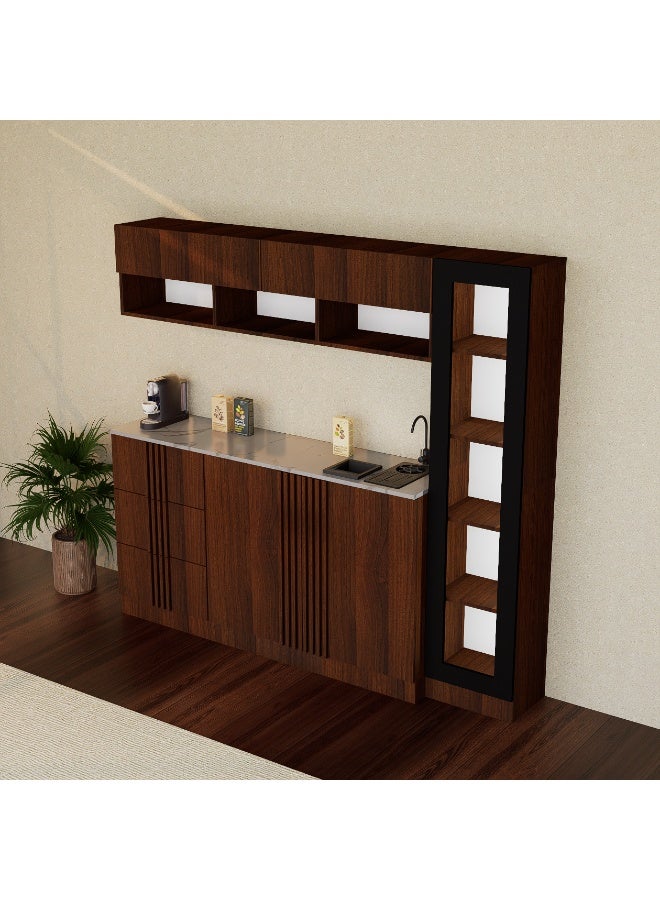 كوفي وورلد ركن القهوة بكج شامل الاضاءة المخفية والرينزر والسلة والحنفية - Image 3