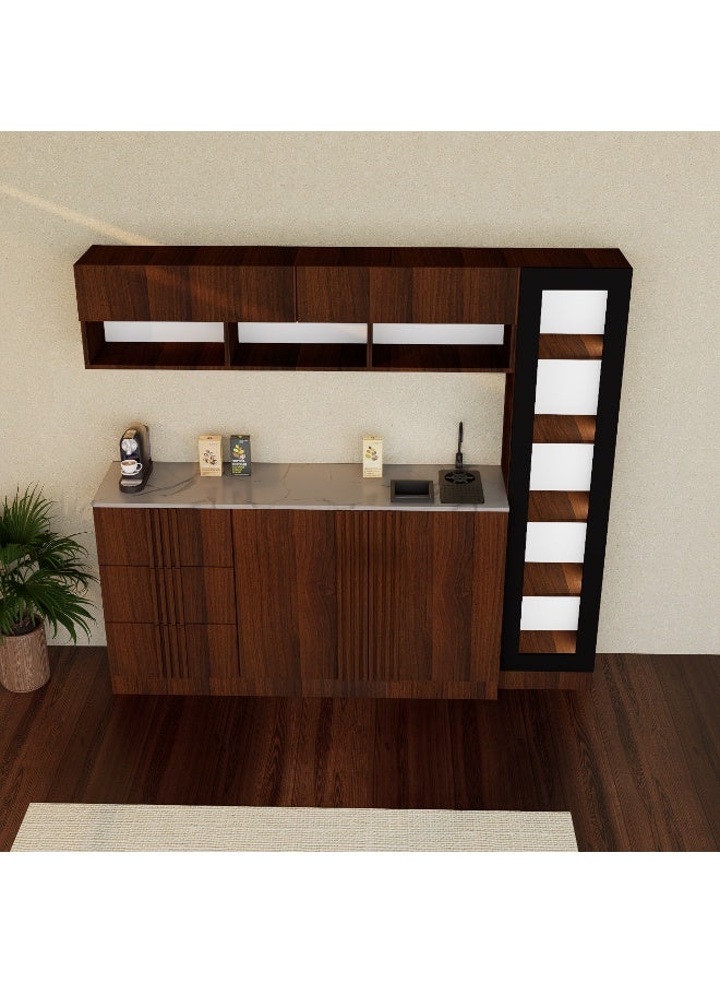 كوفي وورلد ركن القهوة بكج شامل الاضاءة المخفية والرينزر والسلة والحنفية - Image 4