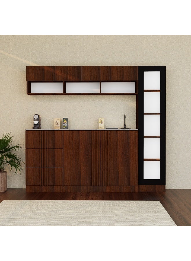 كوفي وورلد ركن القهوة بكج شامل الاضاءة المخفية والرينزر والسلة والحنفية - Image 1