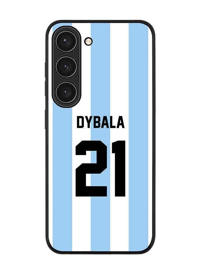 Stylizedd Rugged Black edge case for Samsung Galaxy S23 5G Slim fit Soft Case Flexible Rubber Edges Anti Drop TPU Gel Thin Cover - Football Team - Argentina Player Name - Dybala - Image 1