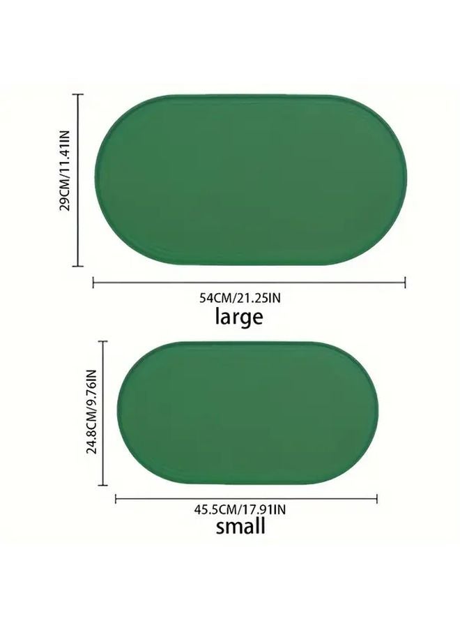 سجادة إطعام الحيوانات الأليفة الصغيرة الخضراء من السيليكون المضادة للانزلاق والمقاومة للانسكاب والمنفرة للأوساخ سهلة التنظيف - Image 3